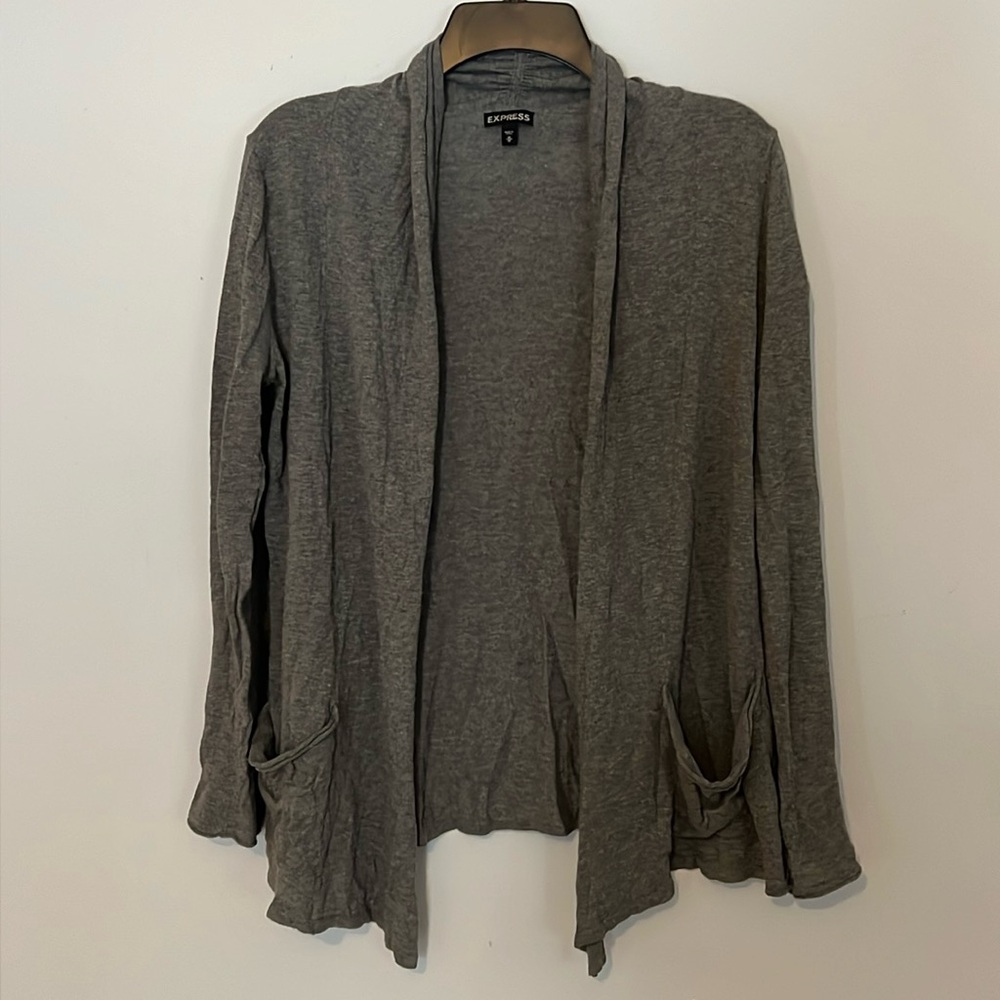 Express Gray Open Sweater